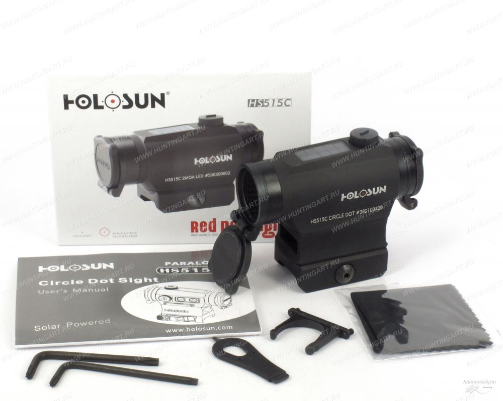 Коллиматор Holosun Paralow на Weaver/Picatinny + солнечная батарея, вставка HS515C